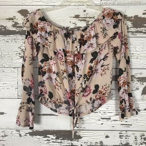 Off shoulder Floral Crop Top Small
